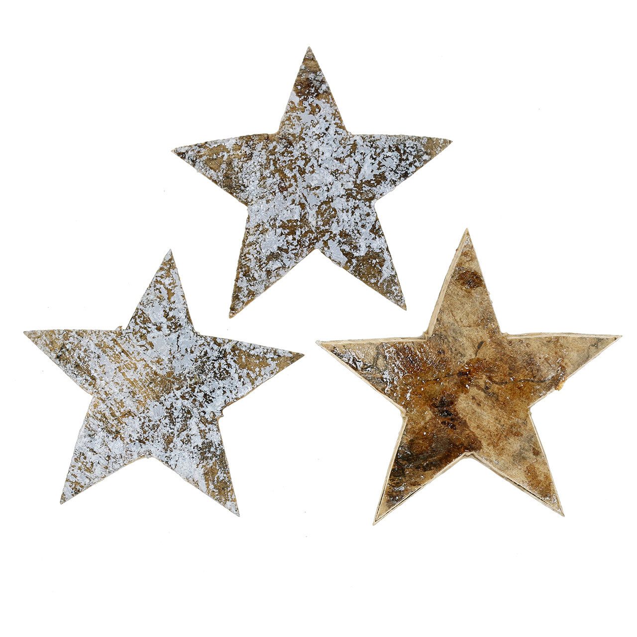 Viana Weihnachtsmann Kokossterne Weihnachtsdeko weiß-grau 5cm - 50er Set, 50 Stück