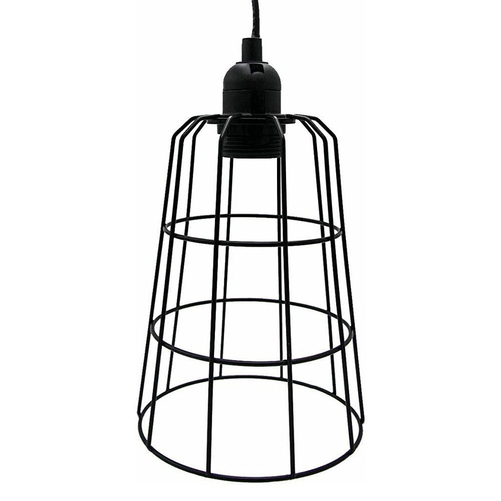 Hängeleuchte Leuchtmittel, Schwarz Sockel Metall Deckenleuchter aus Retro, Melko 15x15x20 Skandi E14 ohne Hängelampe Hängeleuchte Deckenlampe in cm