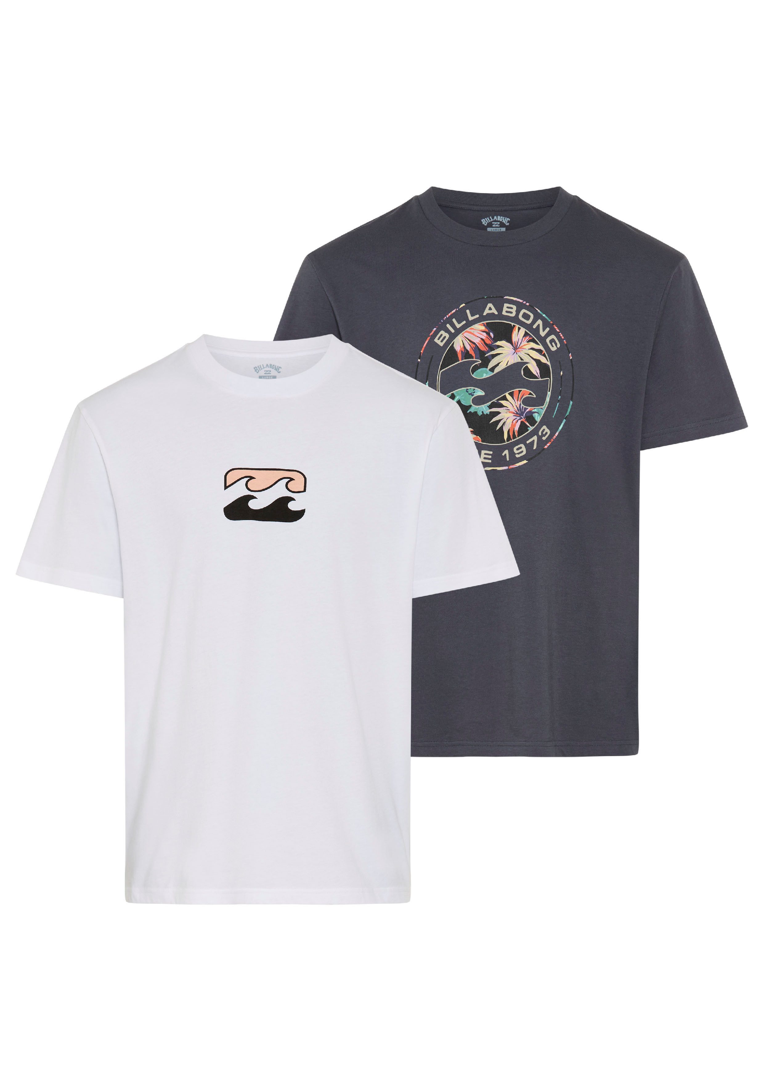 Billabong T-Shirt ROTOR ICON DOUBLEPACK (2-tlg) Doppelpack, mit 2 T-Shirts, Kurzarm, aus Baumwoll-Jersey