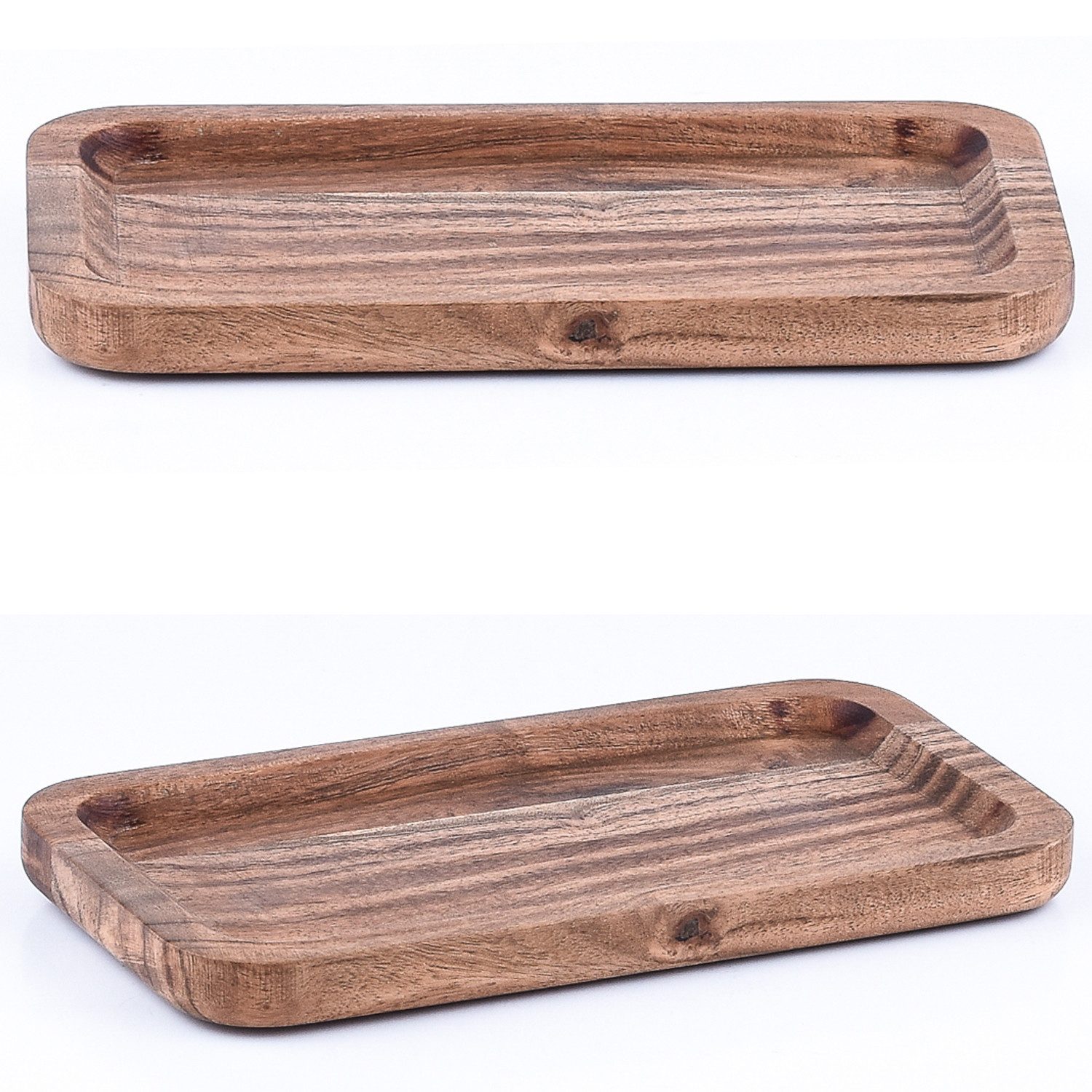 Marrakesch Orient & Mediterran Interior Dekotablett 2er Set Akazienholz Serviertablett Servierbrett Anea 21x6cm (2 St), Handarbeit. Reduzierter Preis € 16,90. Unverbindliche Preisempfehlung € 29,00, (€ 8,45 pro 1 Stk)