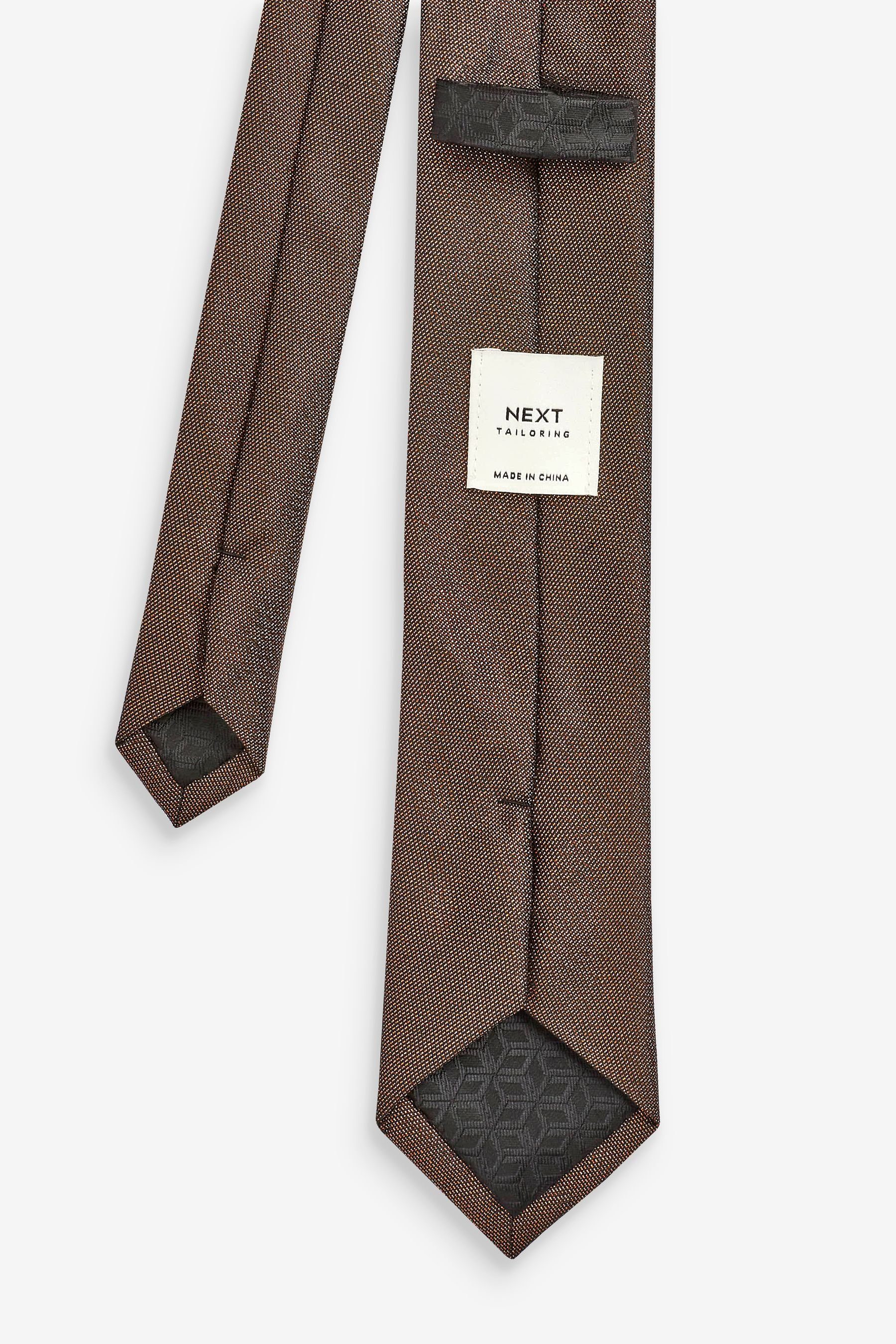 (2-St) Lurex-Krawatte Einstecktuch mit Krawatte Set Next und