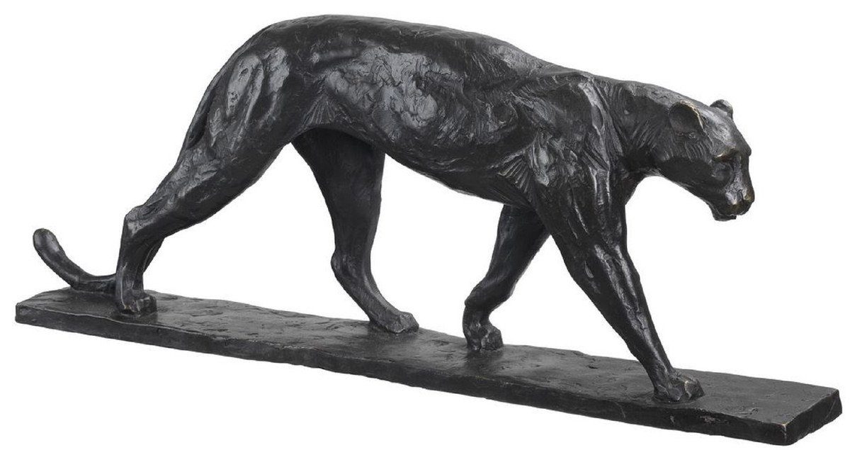Casa Padrino Dekofigur Luxus Bronze Accessoires 49 Skulptur Tierfigur Bronzefigur - - cm 7 Leopard 18,5 H. x - Deko x Schwarz