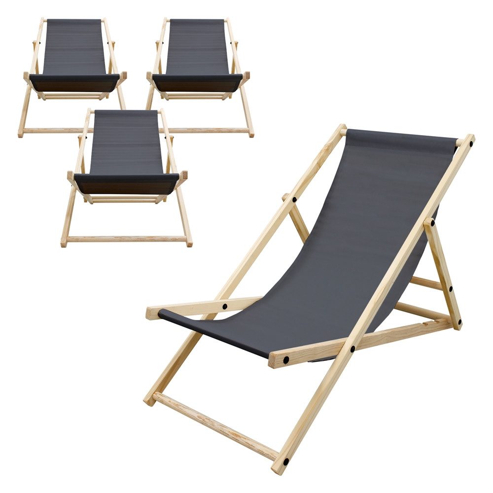 ECD Germany Gartenliege Holz Beachstuhl klappbarer günstig online kaufen