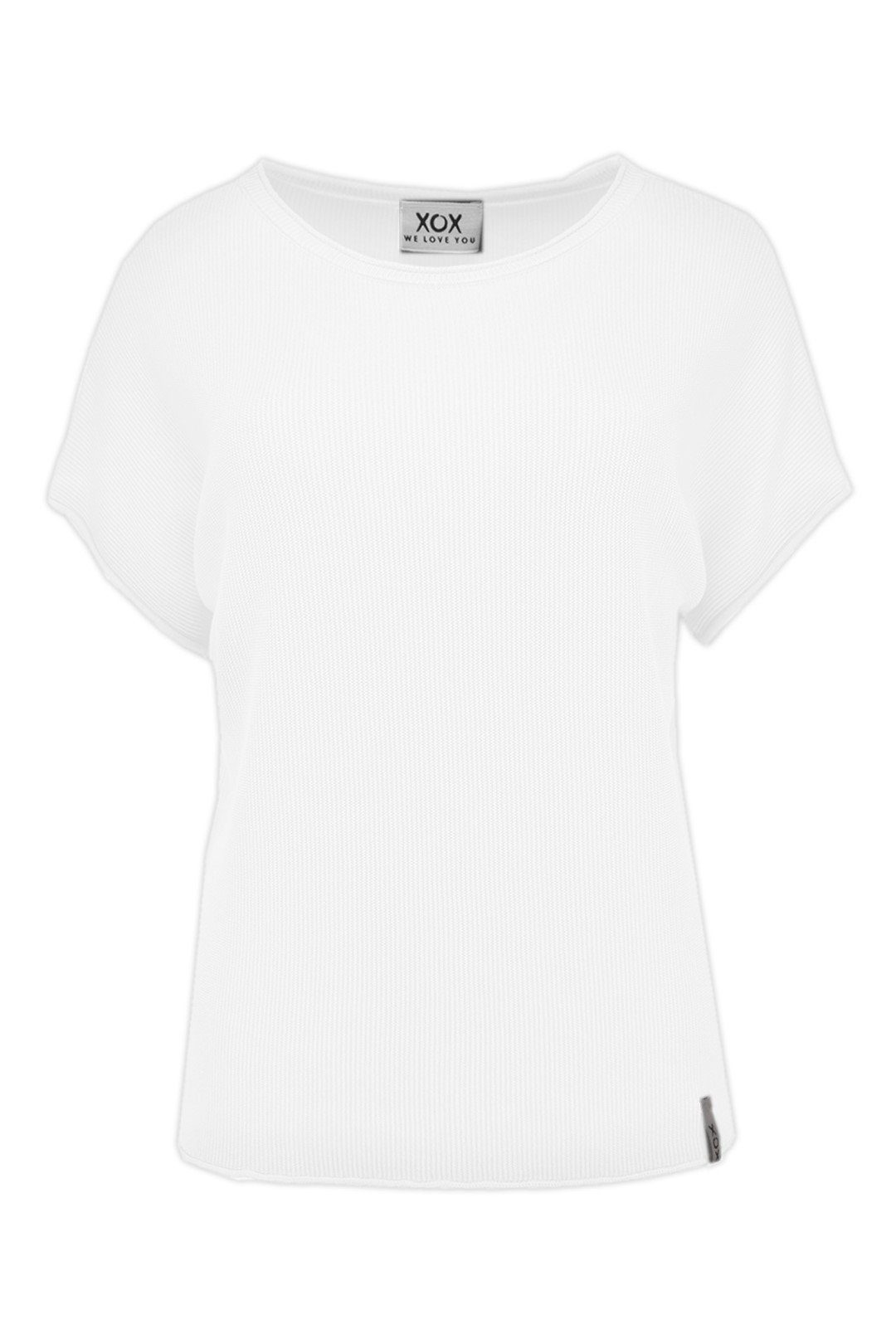 XOX T-Shirt XOX Pullunder Rundhals, kurzarm, Boxy Shirt weiß - Fair Trade, Oberteil, Shirt, Damenmode