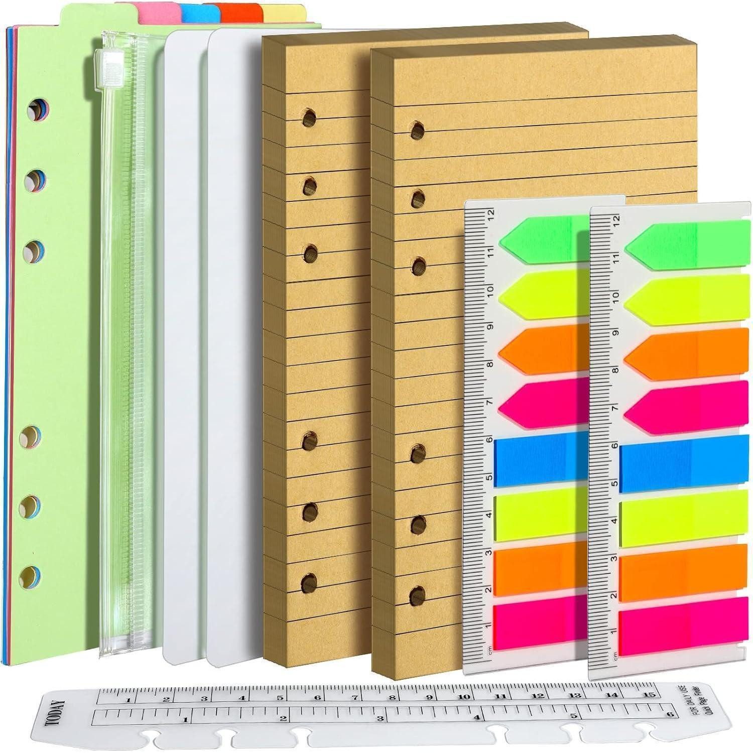 FANDAMEI Kraftpapier Linierte Kraftpapiere Set A6 Nachfüllpapier 90 Blätter