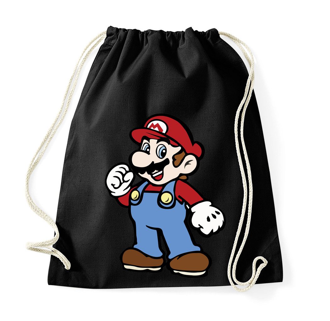 Blondie & Brownie Turnbeutel Mario Turnbeutel Gaming Held Print Freizeit Sport Tasche (Einzelstück, Einzelartikel), Mario2 Abenteuerheld Retro Gaming Beutel