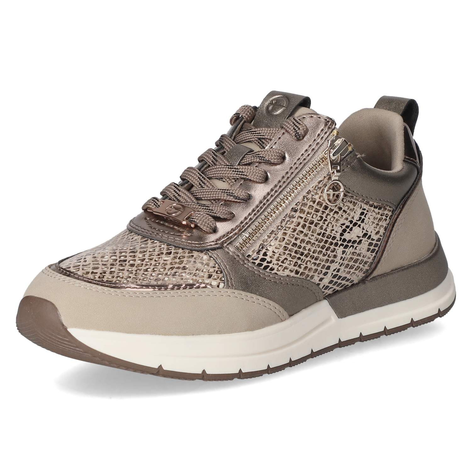 Tamaris Tamaris 1-23732-41/393 Damen Textil & Synthetik beige Schnürschuh