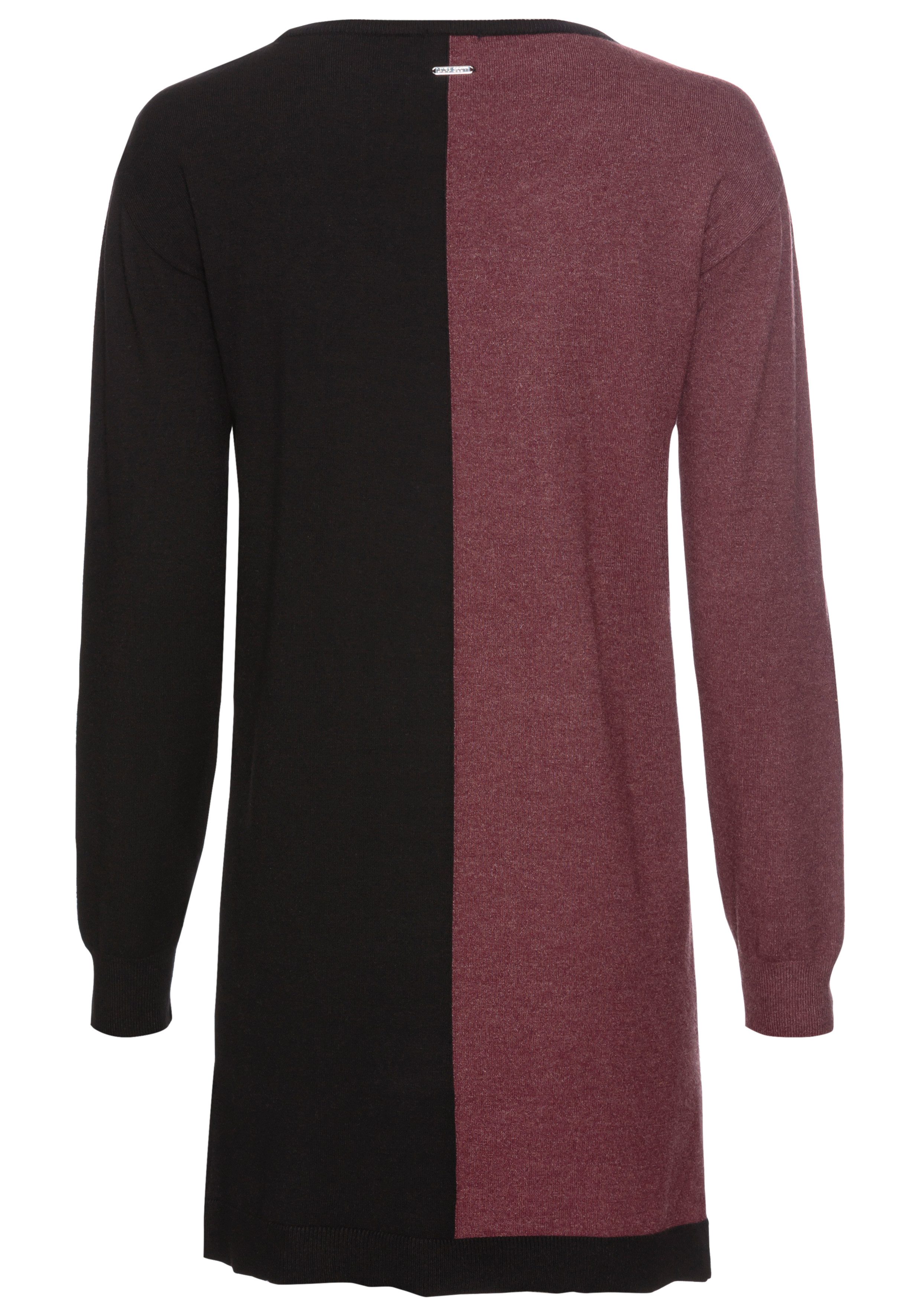 Laura Scott Strickkleid mit zweifarbigem Colourblock Design