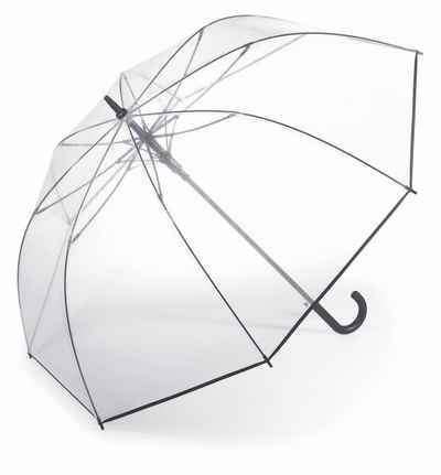 HAPPY RAIN Stockregenschirm XL Golf Regenschirm transparent, durchsichtig mit Automatik Ø122cm