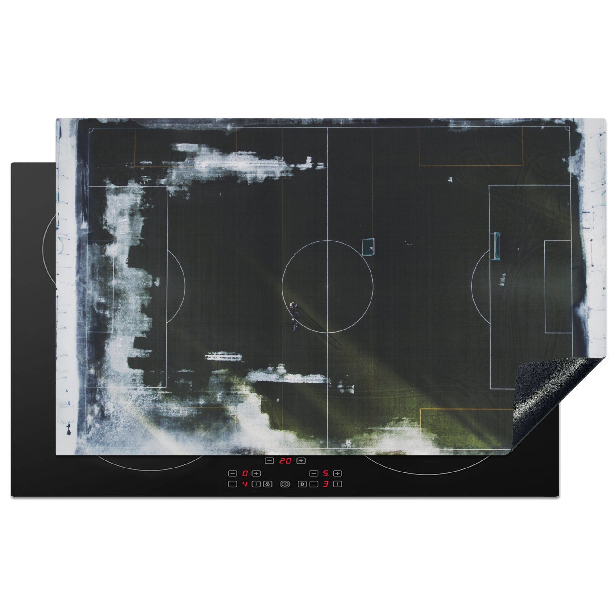 MuchoWow Herdblende-/Abdeckplatte Stadion - Grün - Fußball, Vinyl, (1 tlg), 83x51 cm, Ceranfeldabdeckung, Arbeitsplatte für küche