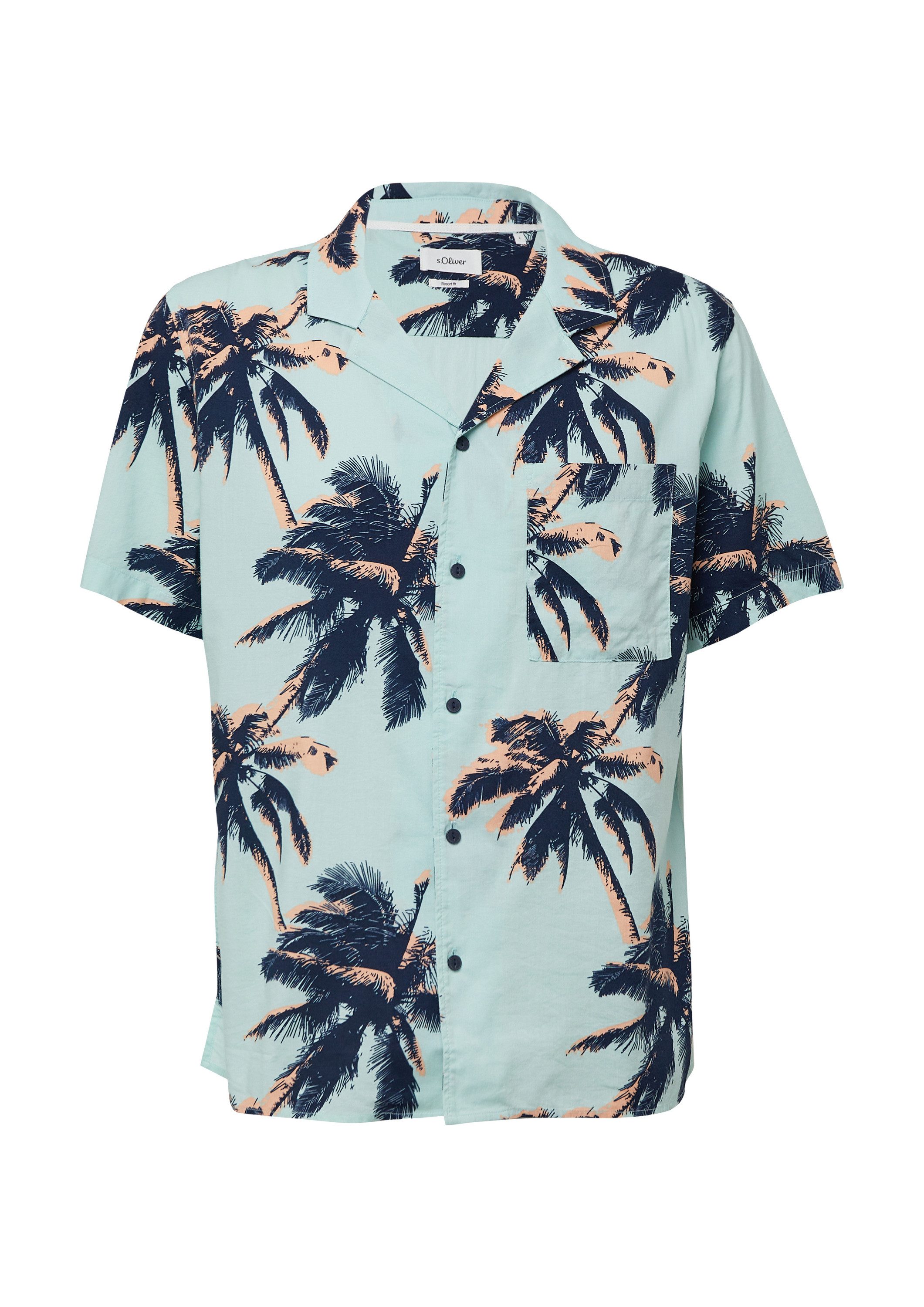 s.Oliver Kurzarmhemd Hemd Resort Fit: Kurzarmhemd aus Viskosemix günstig online kaufen