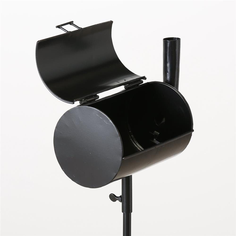 BOLTZE Aschenbecher Smoker, 20 Garten den Schwarz, x Bodenstiel Metall, 10 cm, mit für aus