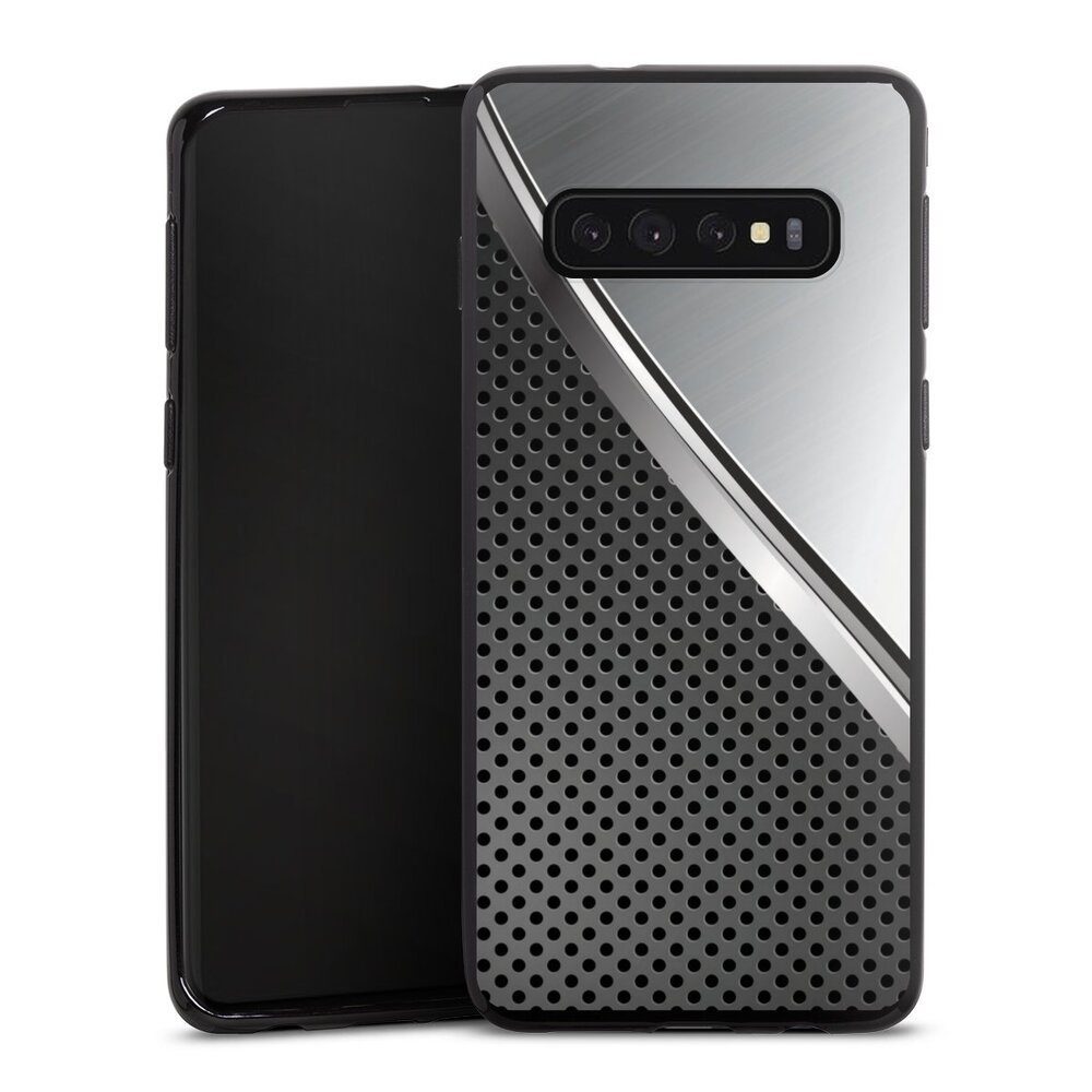 Samsung Galaxy Note 10 Plus Silikon Hülle DeinDesign Handyhülle Carbon Stahl Metall Duo Metal Surface, Samsung