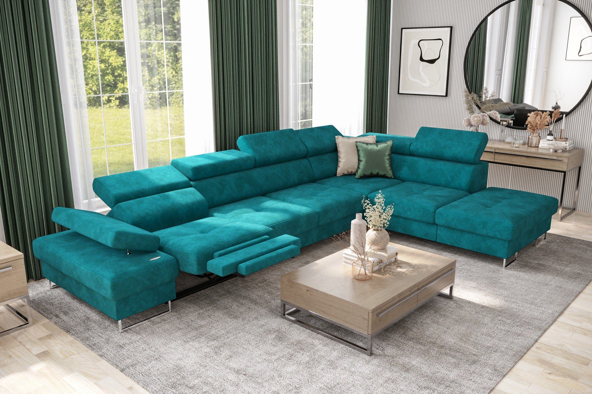 Möbel für Dich Ecksofa Galaxy Relax, mit Relaxfunktion, mit Bettkasten, mit Schlaffunktion, mit Farbauswahl Eigener Farbwunsch