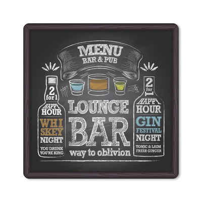 MuchoWow Gaming Mauspad Illustration einer Kreidetafel in der Bar (1-St), Gaming, Rutschfester Unterseite, Mausunterlage, 80x80 cm, XXL, Großes
