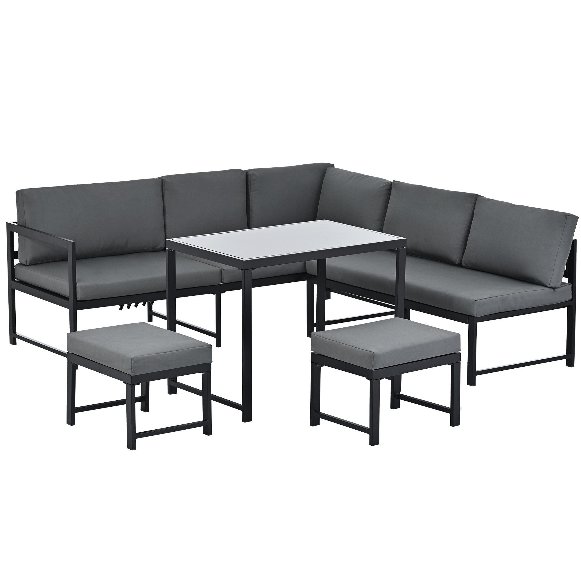 Gotagee GartenloungeSet GartenEssgruppe Aluminium Sitzgruppe für