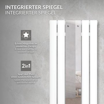 LuxeBath Heizkörper Zimmerheizkörper Pannelheizkörper Spiegelheizkörper, Weiß 450x1600mm Mittelanschluss