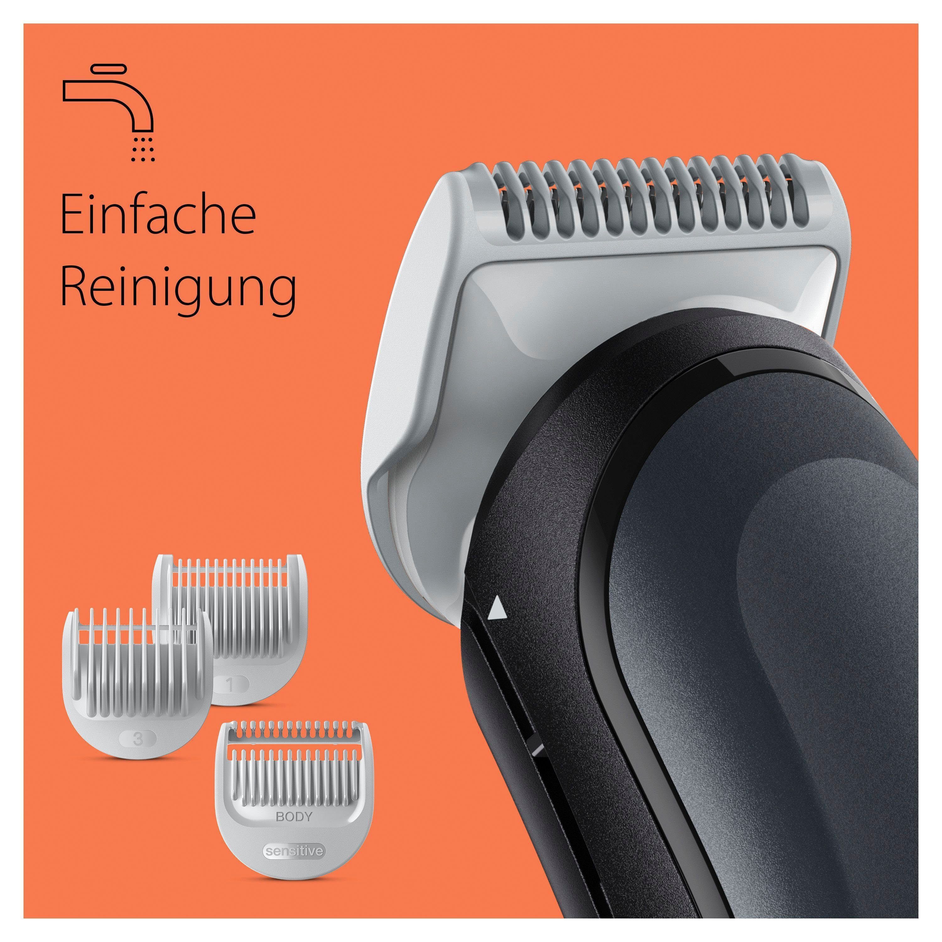 Haarschneider Abwaschbar BG3340, Braun Bodygroomer SkinShield-Technologie,