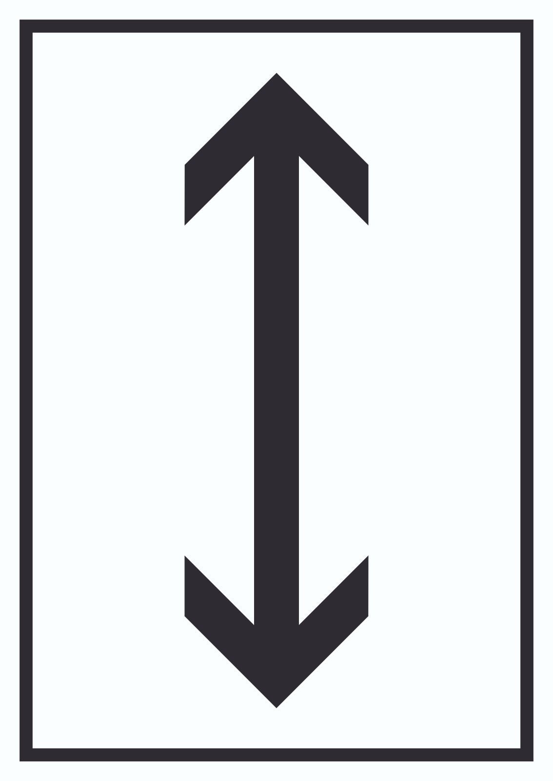 Hinweisschild Richtungspfeil hoch runter Schild hochkant schwarz weiss Pfeil