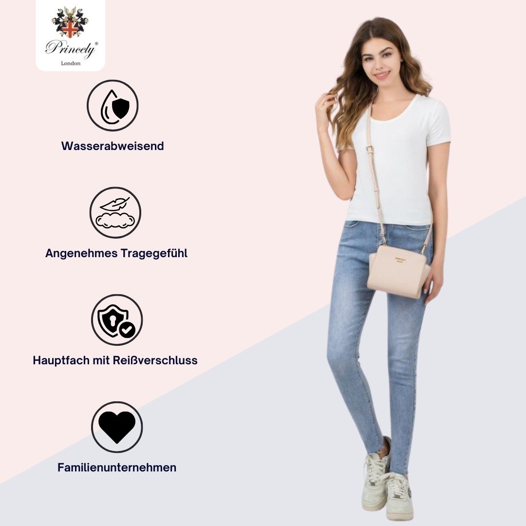 Princely London Schultertasche Katy Small– Kompakte, Stilvolle Umhängetasche für Damen