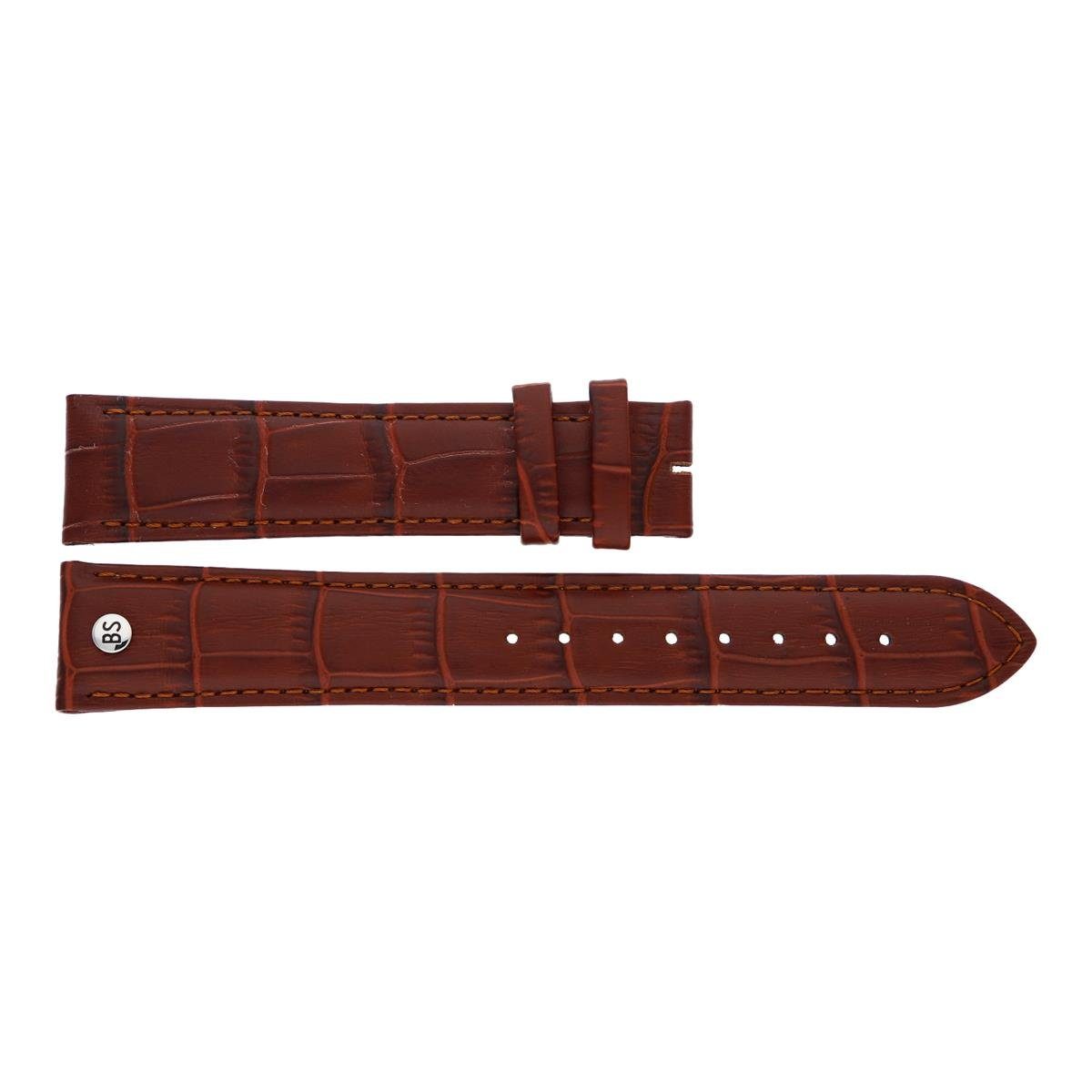 BRUNO SÖHNLE Uhrenarmband Bruno Söhnle Uhrenband 61-50385-020-XL Leder braun mit Croco Muster