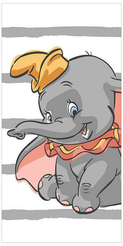 Disney Handtuch Disney Dumbo "Stripe" kleiner Elefant mit Mütze, Frottee (1-St)