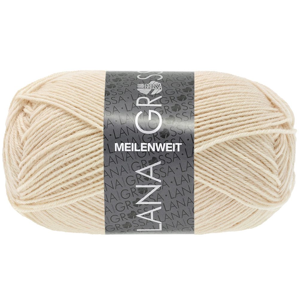 LANA GROSSA MEILENWEIT 50 g UNI Häkelwolle, 210 m (4-fach Sockenwolle mit 80 % Schurwolle), 50 g