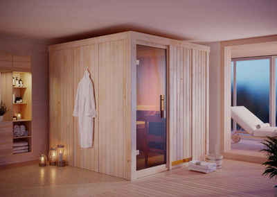 Karibu Sauna Rodin mit Fronteinstieg, Beige