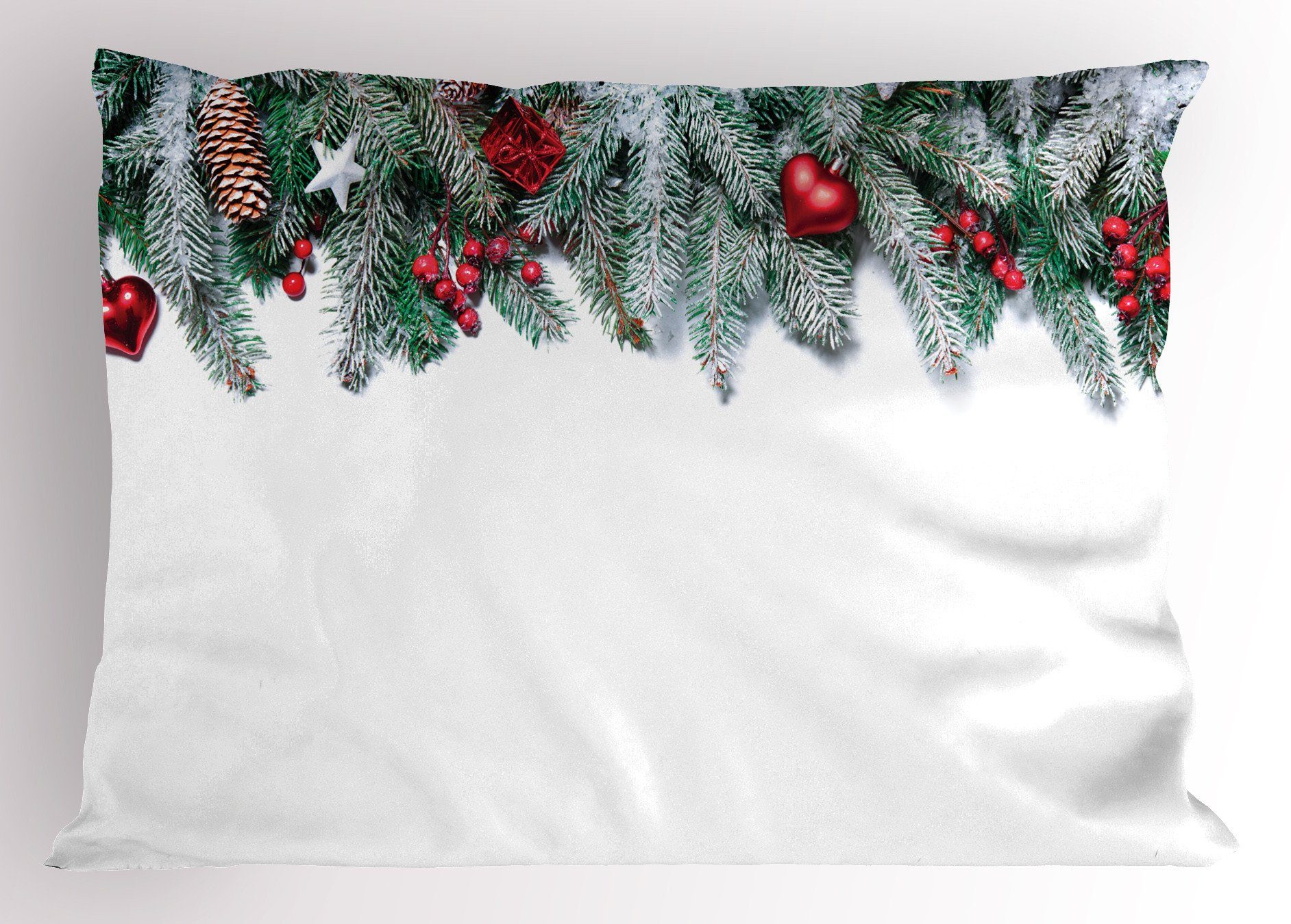 Kissenbezüge Dekorativer Standard King Size Abakuhaus Gedruckter Stück), Weihnachten Beeren Sterne Kissenbezug, Weihnachten (1
