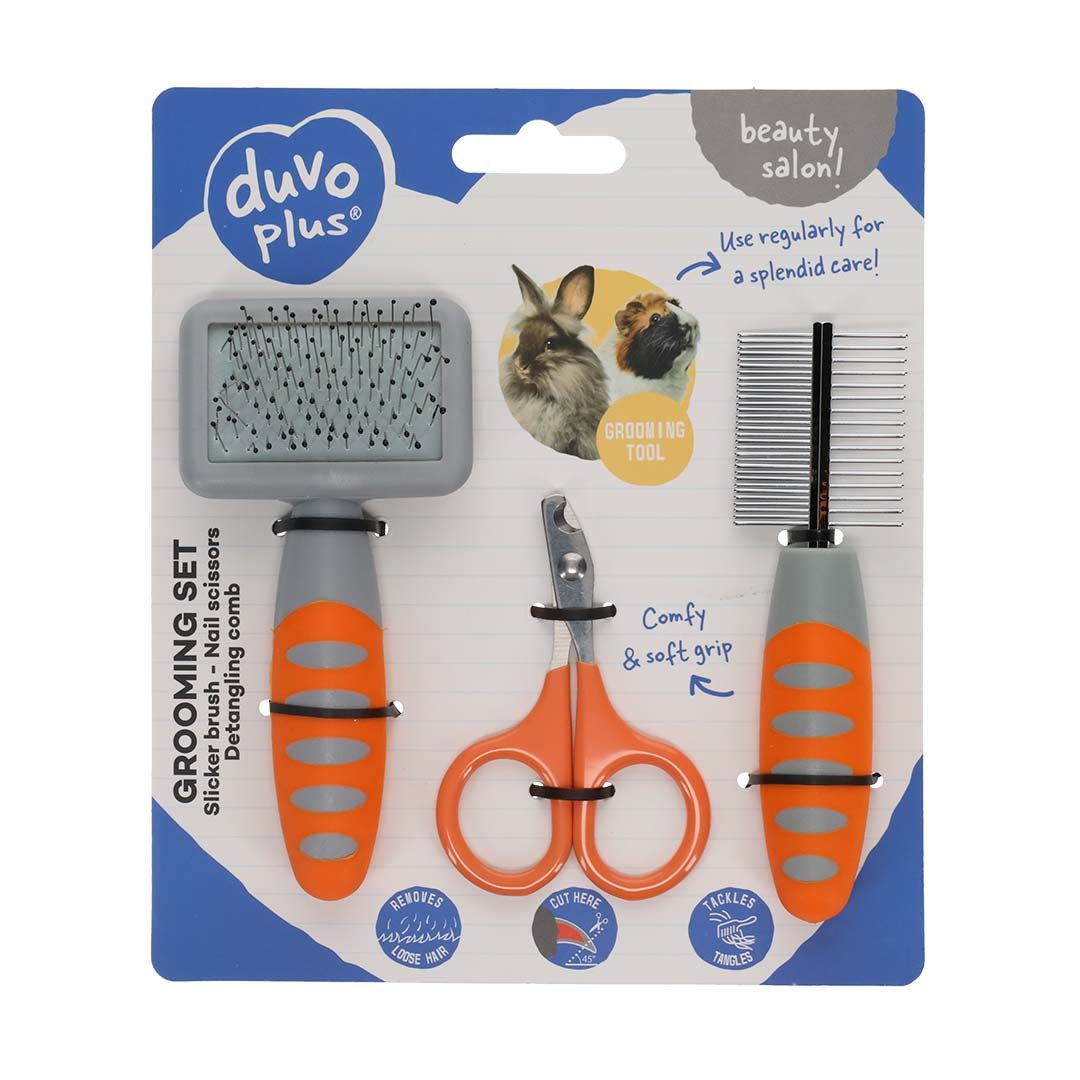 DUVO+ Fellbürste Duvoplus Pflegeset für Kleintiere