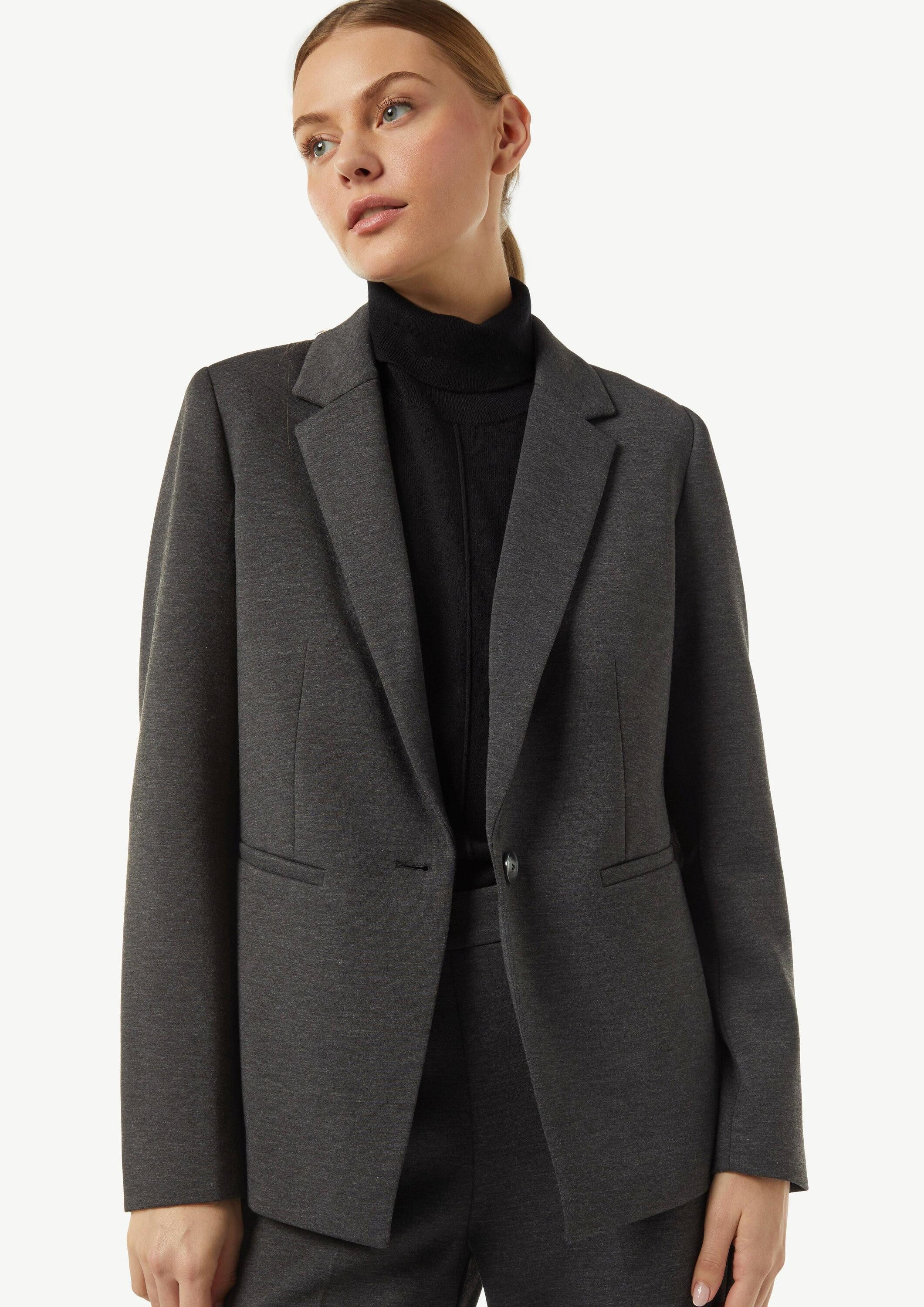 comma Jackenblazer Indoor-Blazer Taillierter Jersey-Blazer mit Leistentaschen