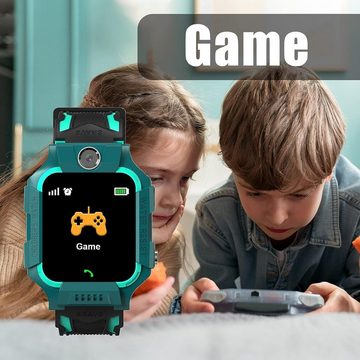 PTHTECHUS Smartwatch (1,55 Zoll), Kinderuhr Telefon mit Zwei-Wege-Gespräch MP3 Kamera Spiele Wasserdicht