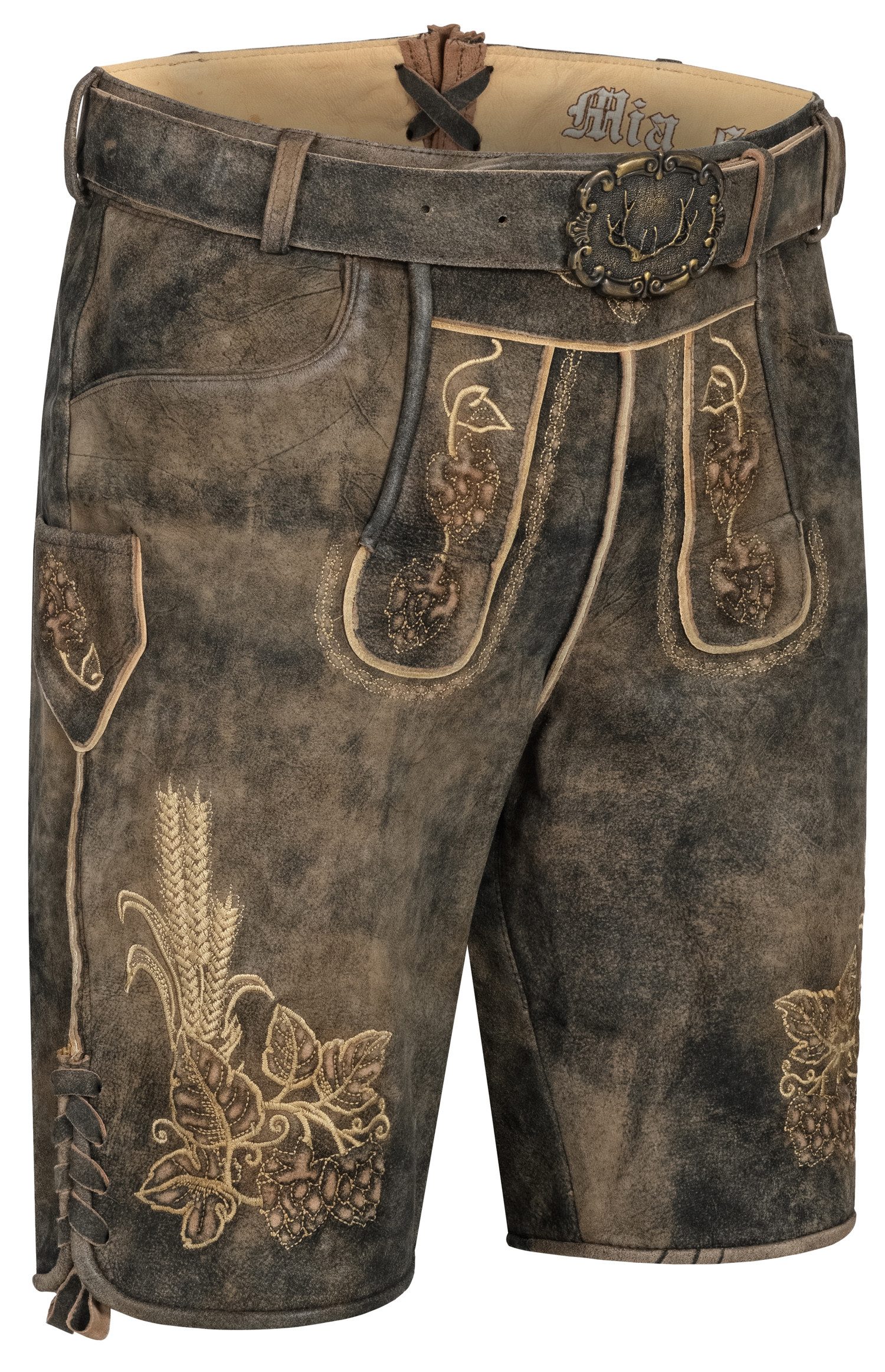 Trachtenlederhose Lederhose kurz Kuno Smoke