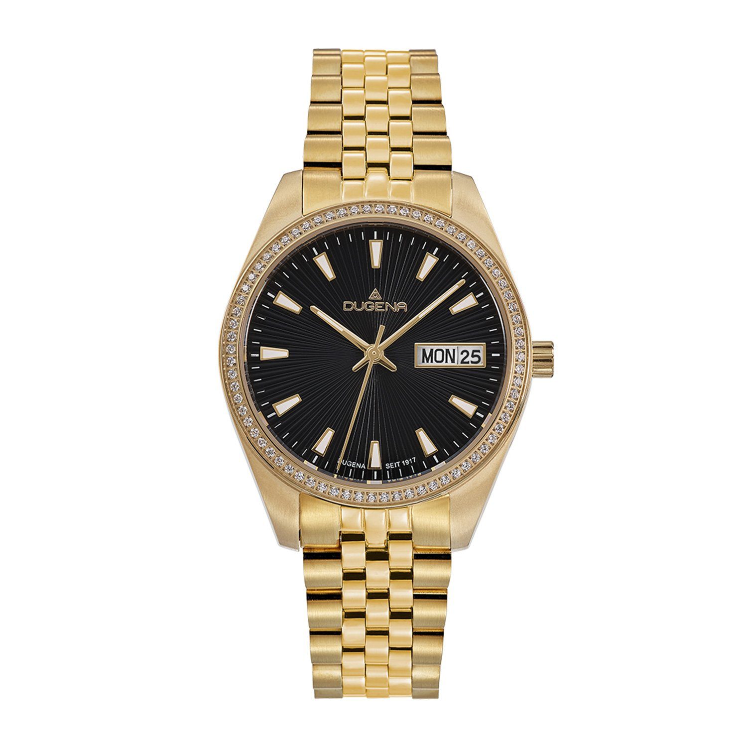 Dugena Quarzuhr Damenuhr 4461082 Venetia Stone, Quarz, schwarzes Zifferblatt