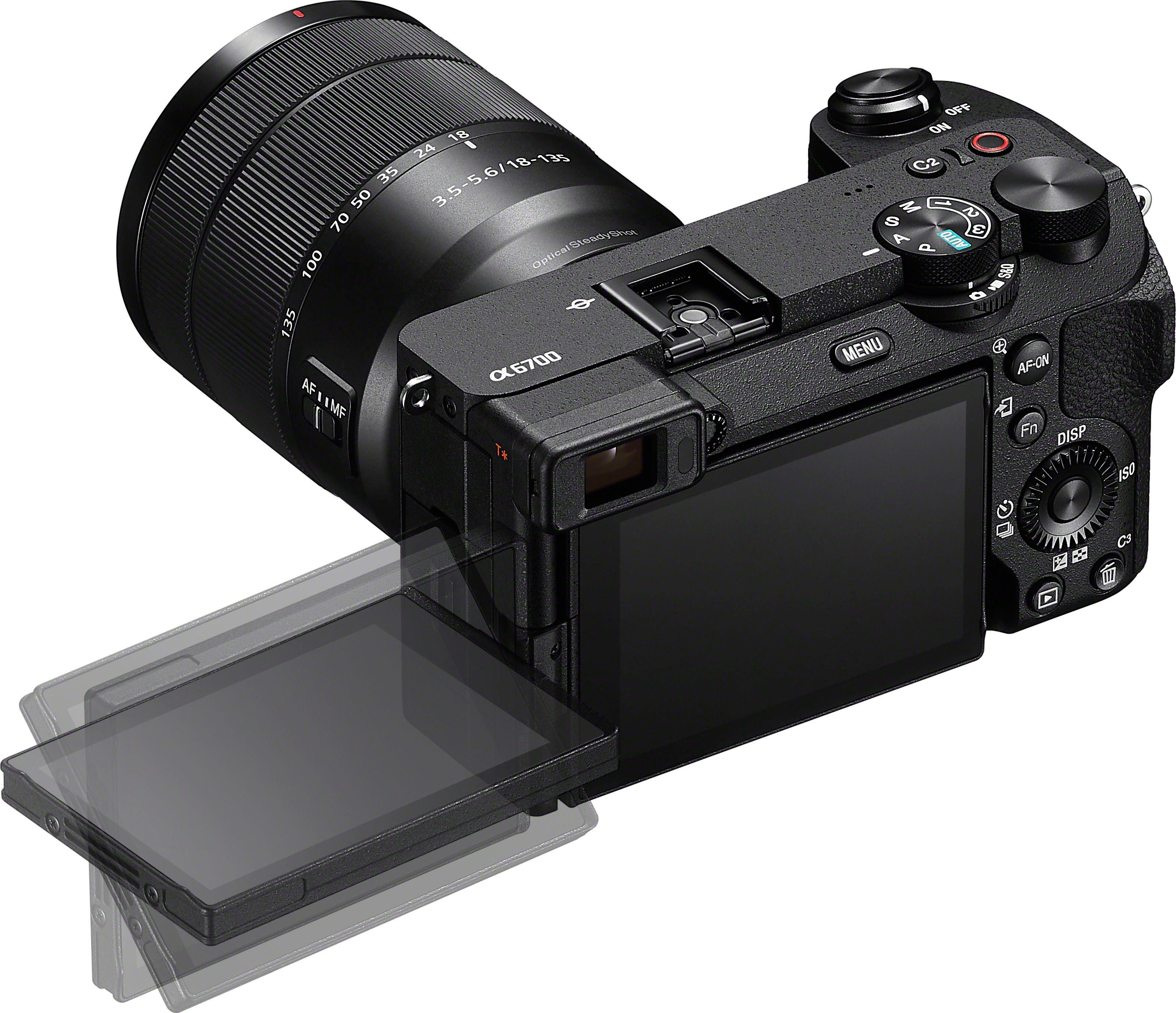 Sony Alpha ILCE-6700 26 SEL-18135, Bluetooth, (18–135-mm WLAN) MP, 18–135-mm-Objektiv + Systemkamera