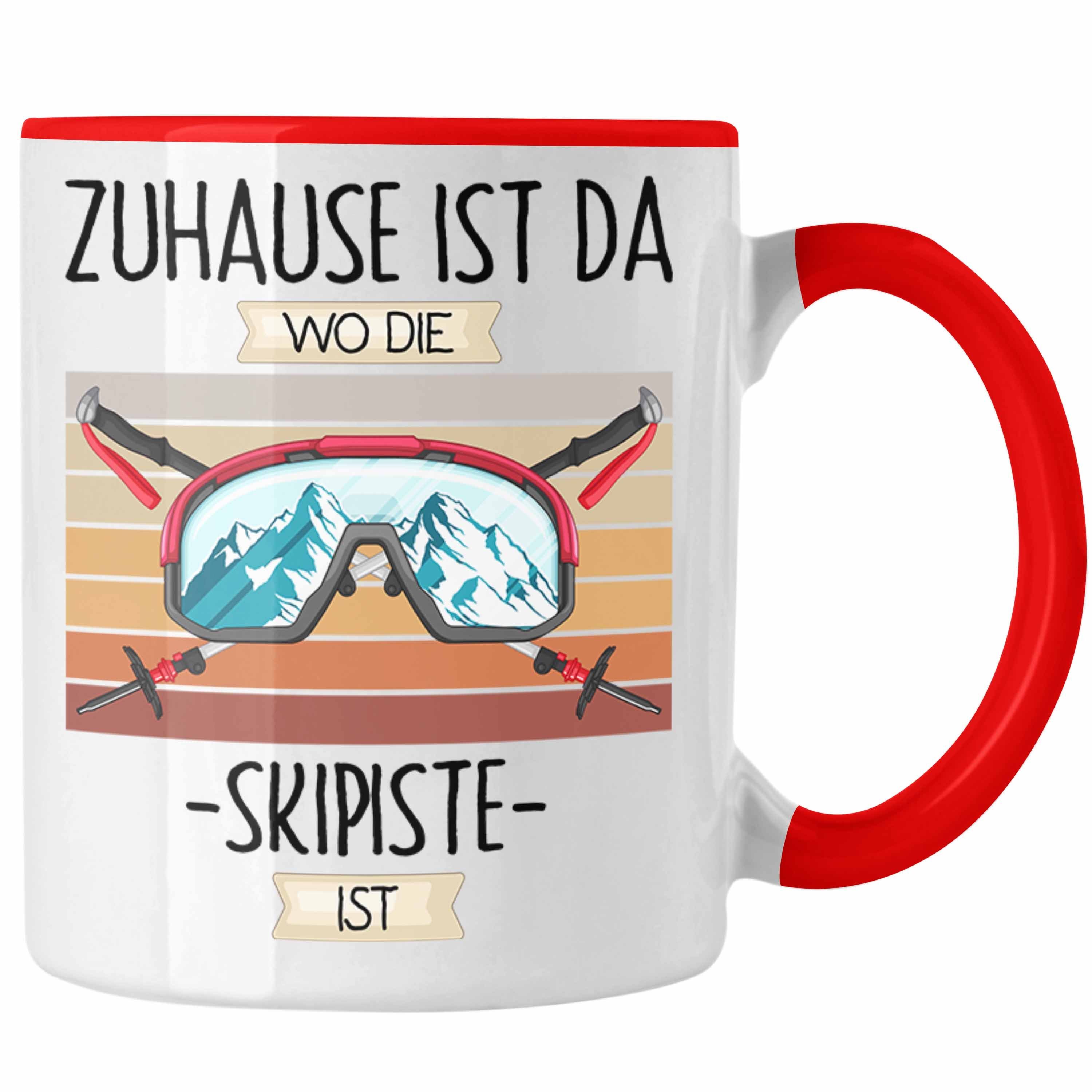 Trendation Tasse Ski Tasse Geschenk Geschenkidee Lustiger Spruch Zuhause Ist Da Wo Die Rot