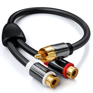 deleyCON deleyCON 0,2m Cinch Y-Adapter Kabel für Subwoofer 1xStecker zu Audio- & Video-Kabel