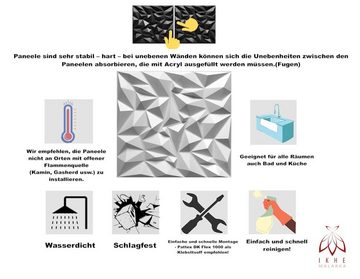 IKHEMalarka 3D Wandpaneel 3D Paneele PVC Kunststoffpaneele, BxL: 50,00x50,00 cm, 0,25 qm, (1 Stück, 3D Wandpaneele Deckenpaneele) hochwertige & harte PVC 3D Platten Wand & Decke