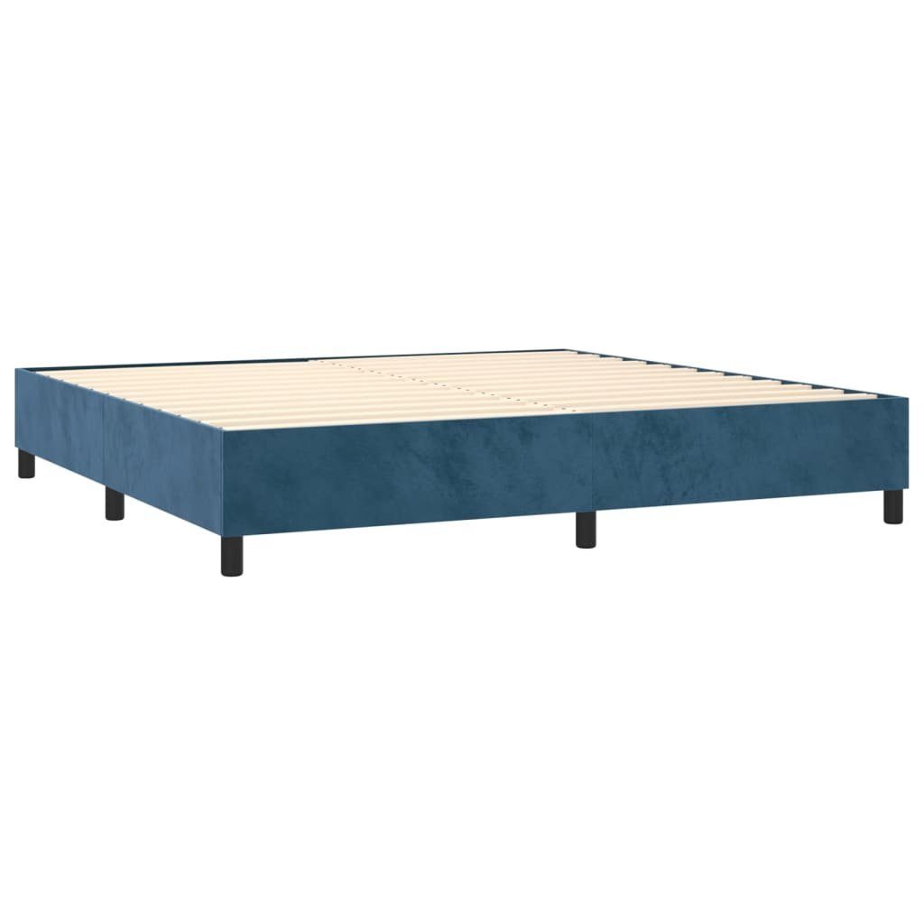 vidaXL Bett Boxspringbett mit Matratze Dunkelblau 200x200 cm Samt