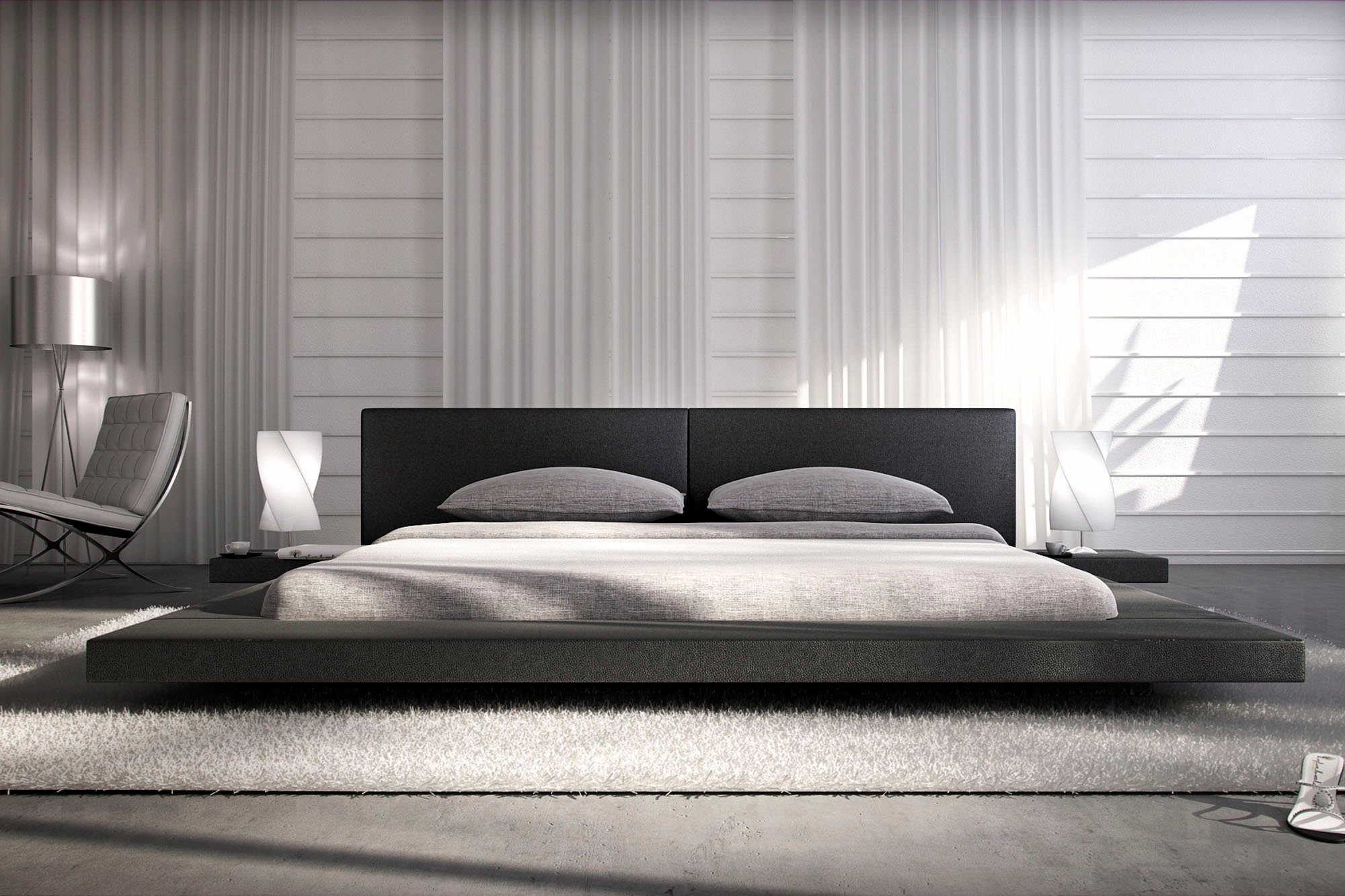 SalesFever Polsterbett Komfortables Kunstlederbett für erholsamen Schlaf, Stilvolles Lounge-Bett mit integriertem Nachttisch