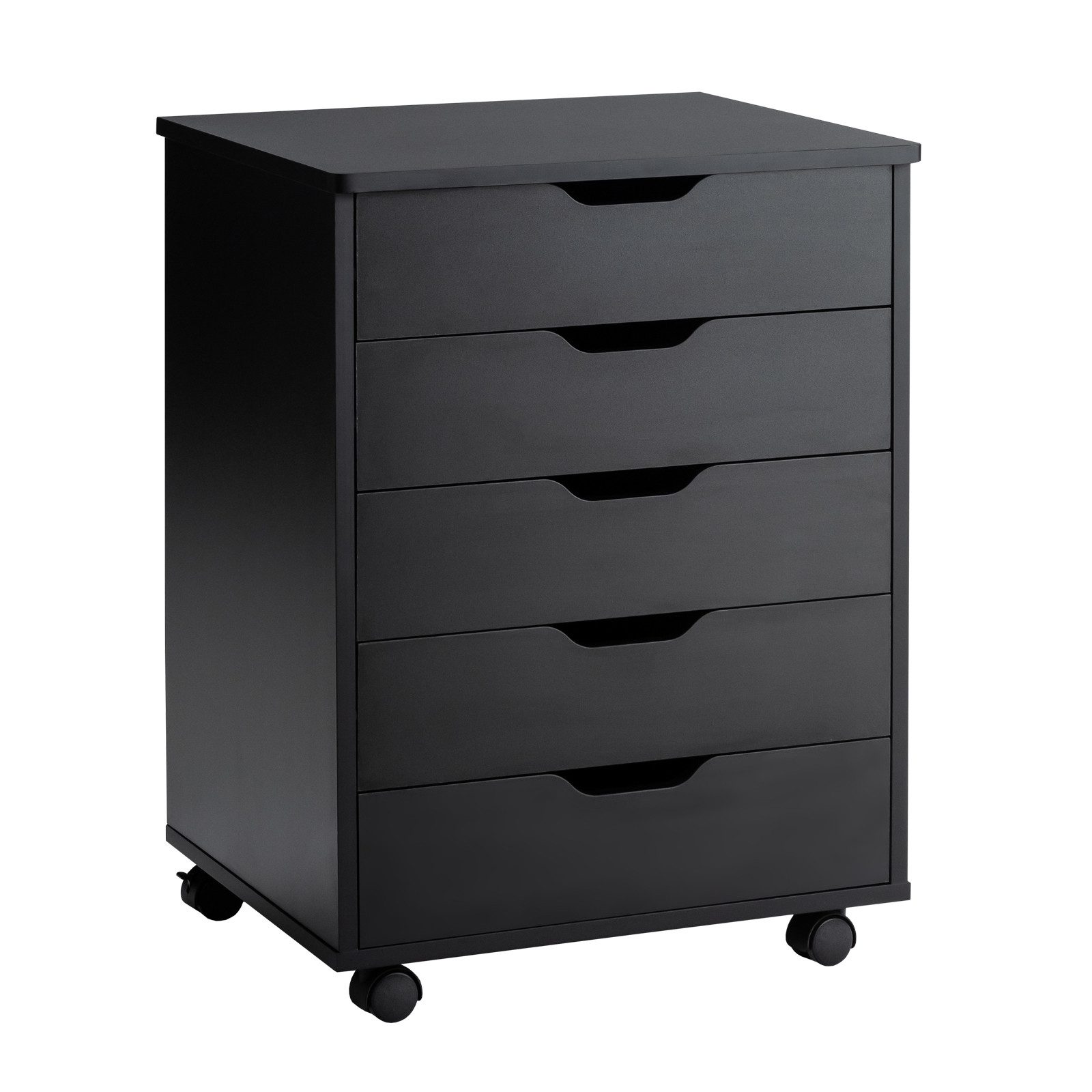 KOMFOTTEU Rollcontainer Aktenschrank, mit 5 Schubladen, aus Holz