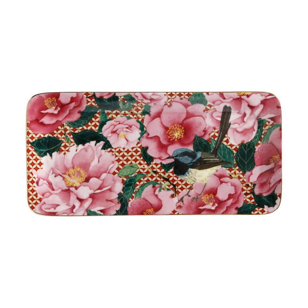Maxwell & Williams Servierplatte TC Silk Road Rot 25 x 12cm, Porzellan