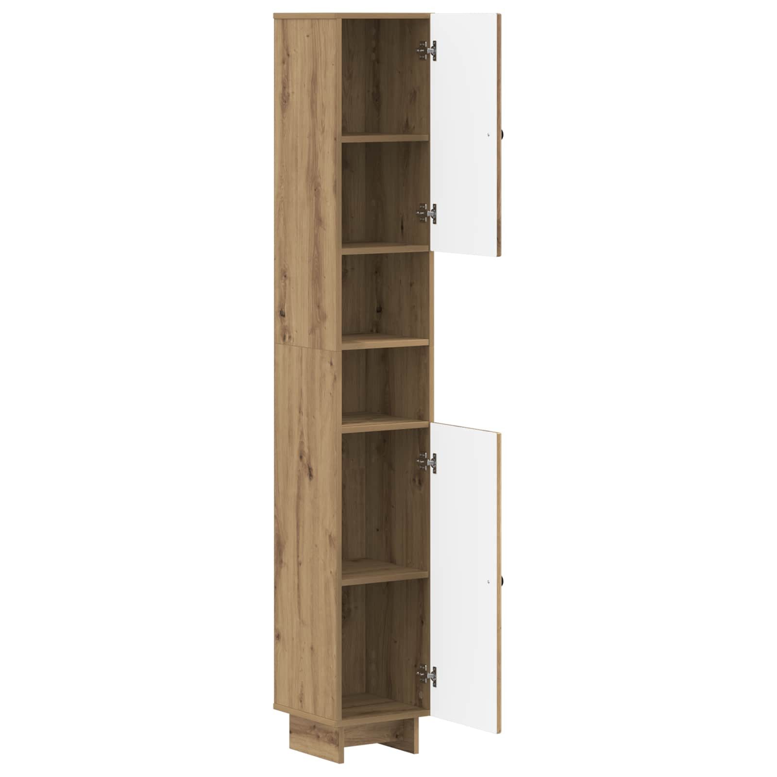 vidaXL Badezimmerspiegelschrank Badezimmerschrank mit offenem Regal EDE Artisan-Eiche
