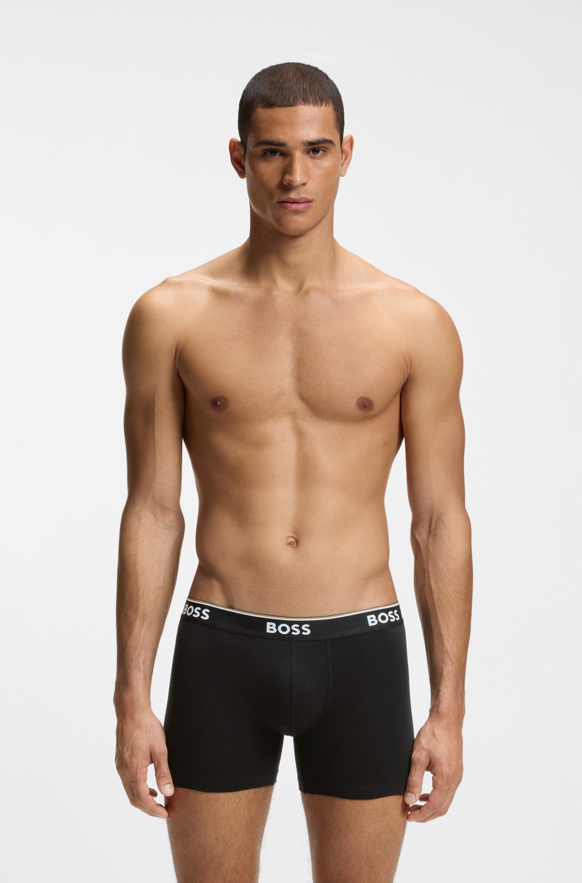 BOSS Boxershorts (Packung, 3-St) aus bequemer Stretch-Baumwolle, körpernah, mittlere Bundhöhe