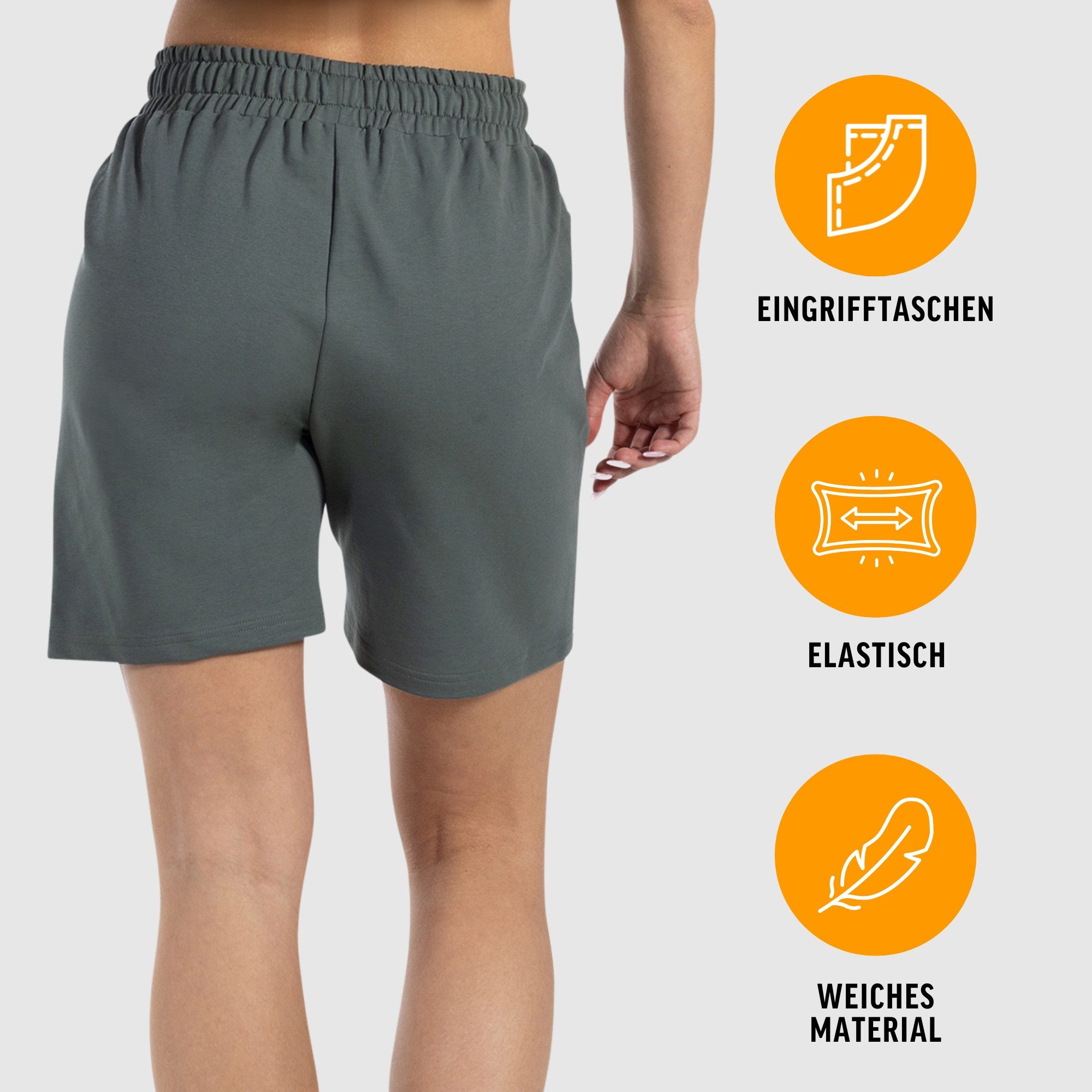 Smilodox Shorts Nurya, Bequeme Freizeithose, weiches Material, seitliche Ta günstig online kaufen