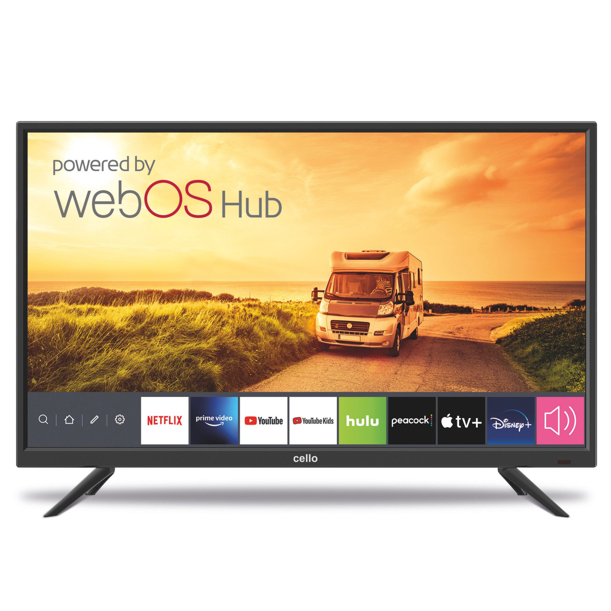 Cello 32 Zoll Camping 12V Smart WebOS Traveller LED-Fernseher (80 cm/32 Zoll, 1366 × 768 (HD Ready), Smart-TV)