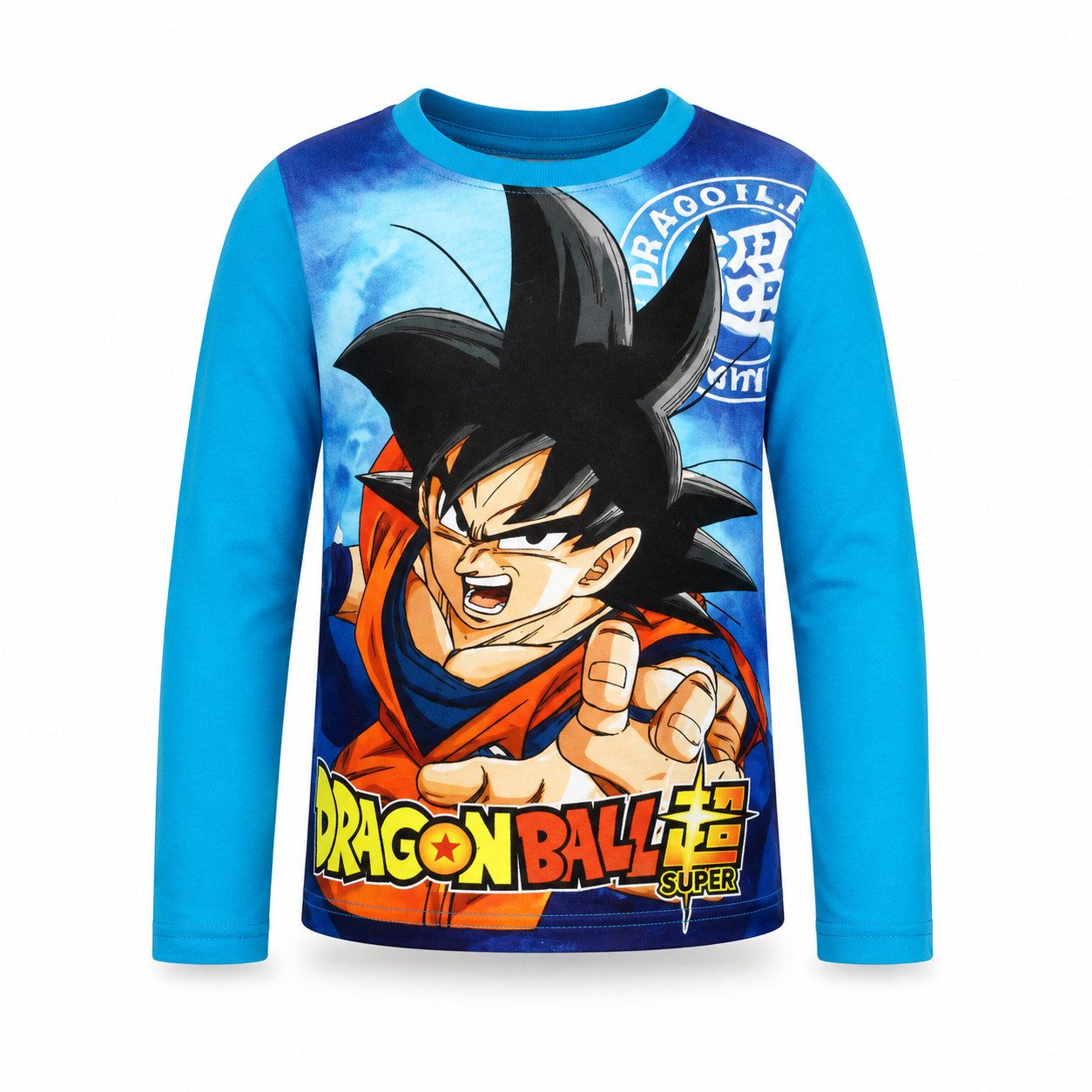 Dragon Ball Langarmshirt Anime Dragonball Goku Kinder Jungen langarm Shirt Gr. 98 bis 128 100% Baumwolle