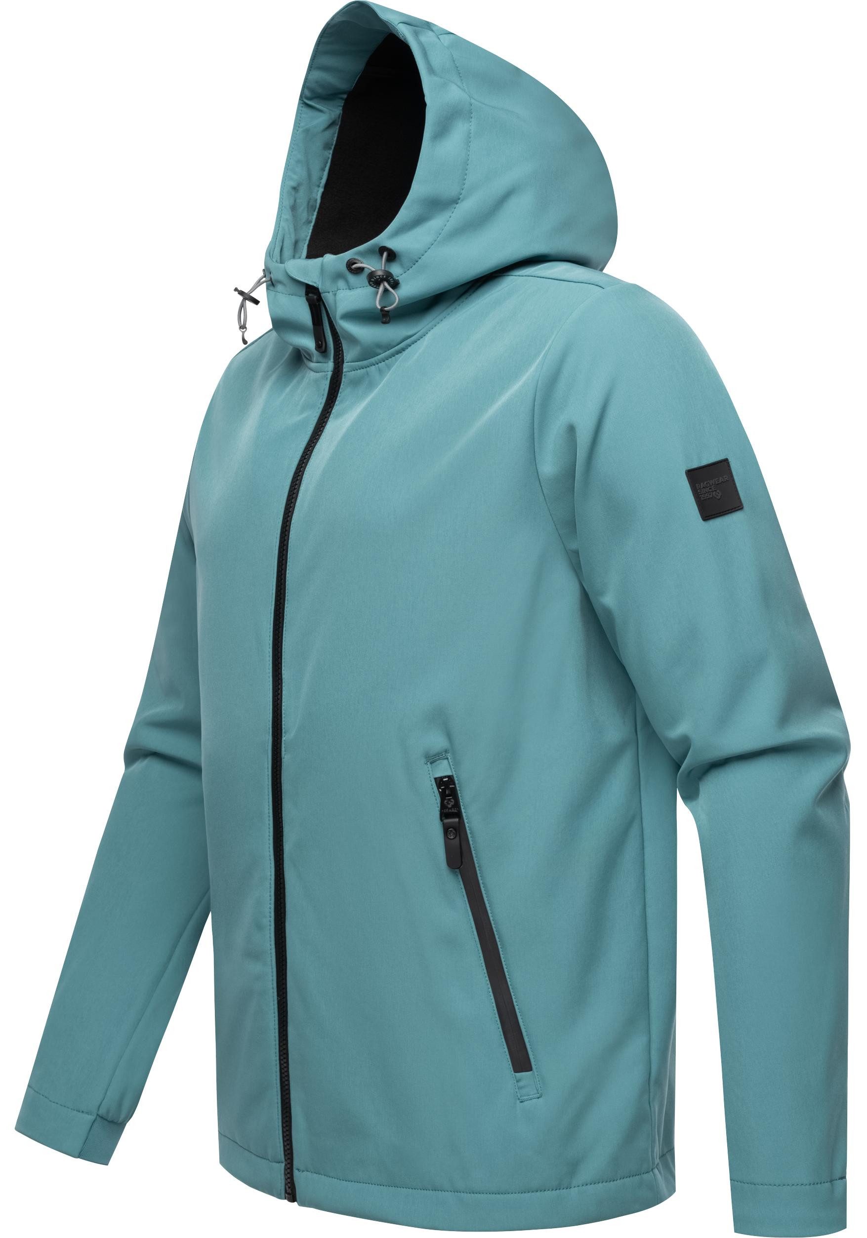 Ragwear Softshelljacke Shellwie Warm wasserdichte Herren Übergangsjacke mit großer Kapuze