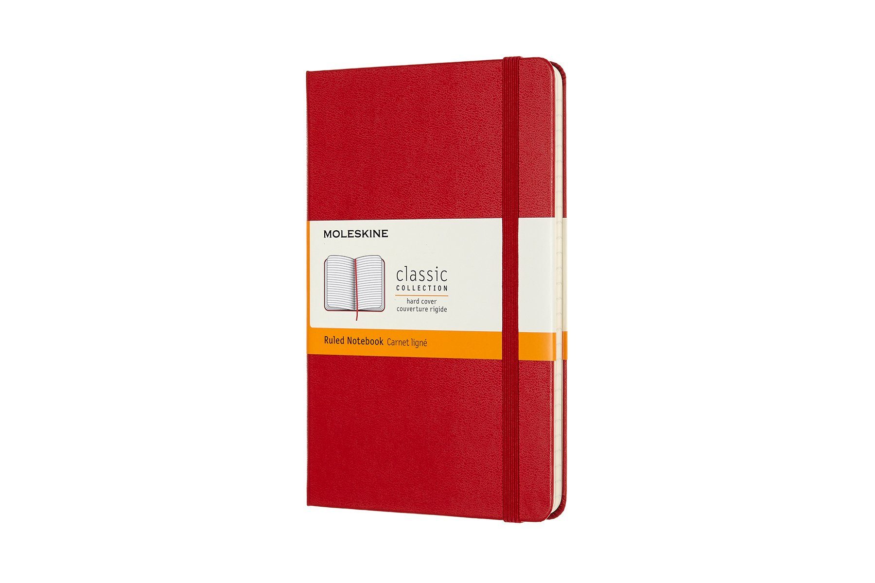 MOLESKINE Notizbuch, Classic Collection Medium festem Einband 70g-Papier mit - (11x18) Scharlachrot 