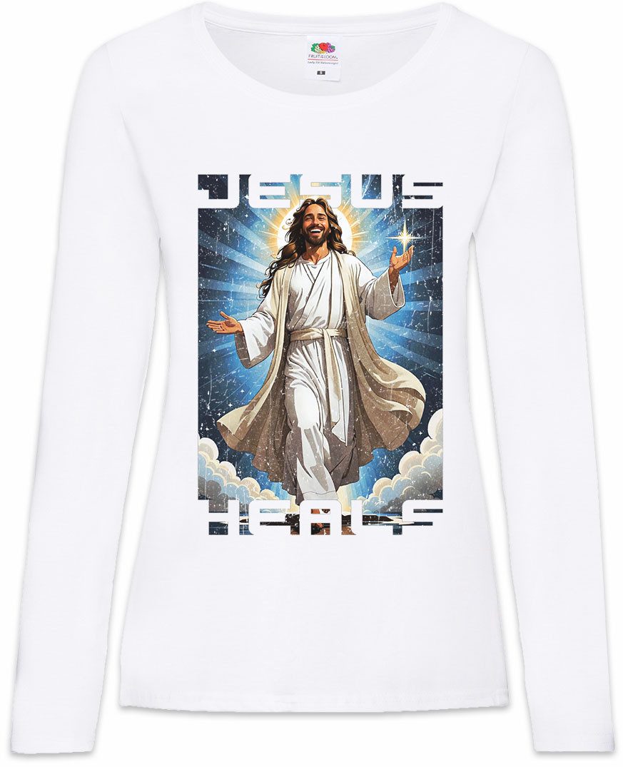 Langarmshirt Jesus Heals Damen Langarmshirt Holy Christus Christ Maria INRI Cross